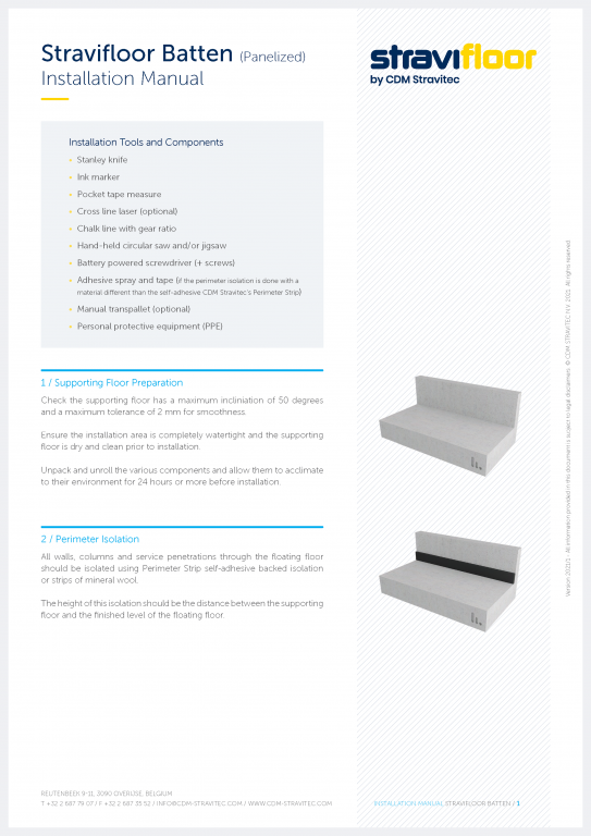 Installation Manual - Stravifloor Batten (Panelized)